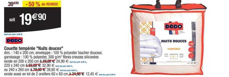 dodo couette tempérée "nuits douces"