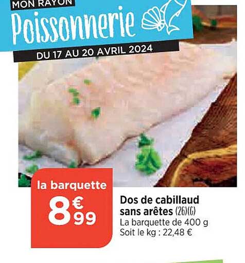 dos de cabillaud sans arêtes