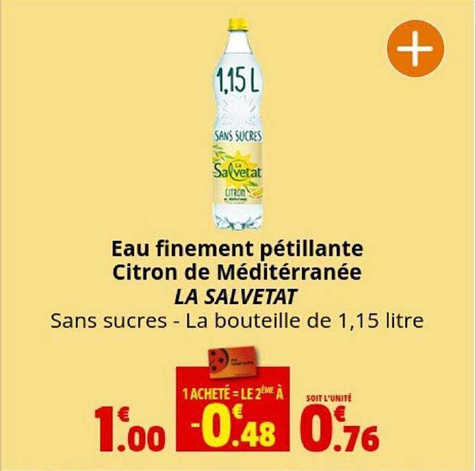 eau finement pétillante citron de méditérranée la salvetat