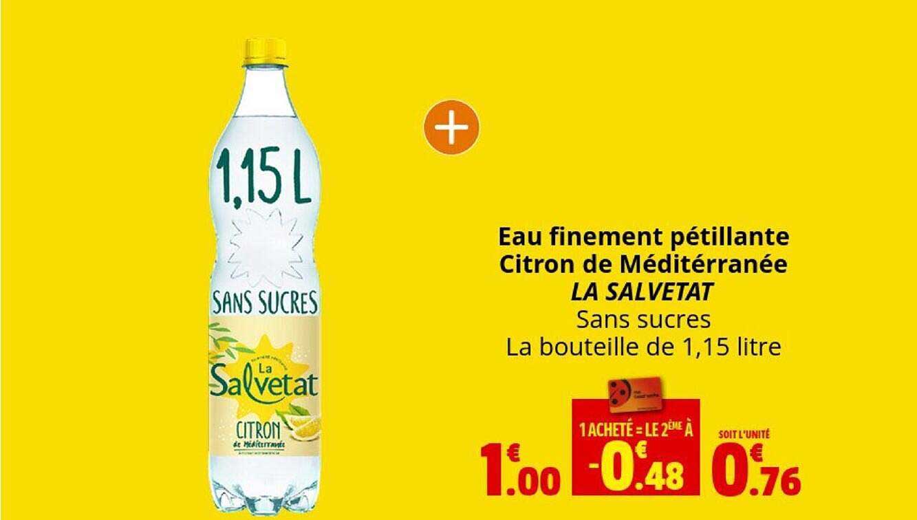 eau finement pétillante citron de méditérranée la salvetat