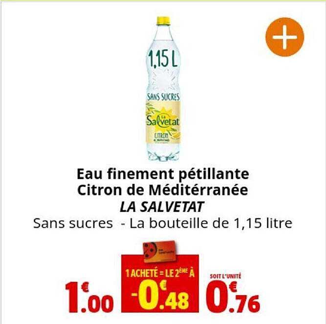 eau finement pétillante citron de méditérranée la salvetat