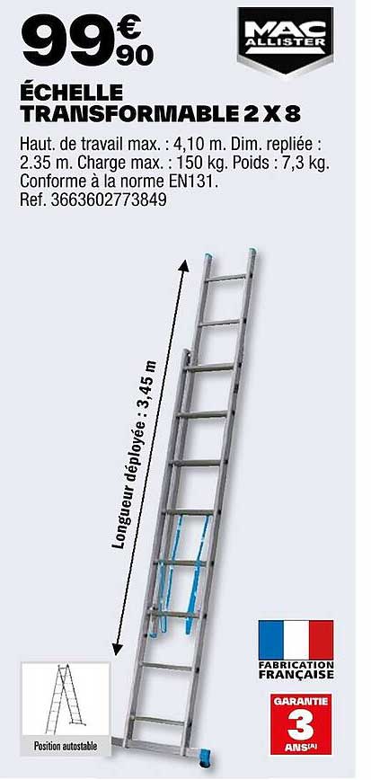 échelle transformable 2x8 mac allister