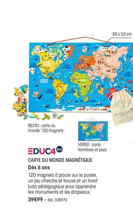 educ4 carte du monde magnétique
