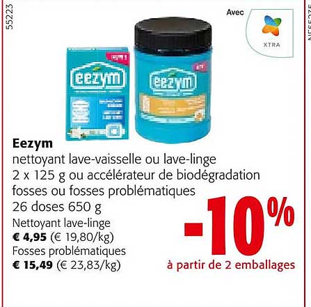 eezym nettoyant lave-vaisselle ou lave-linge ou accélérateur de biodégradation fosses ou fosses problématiques