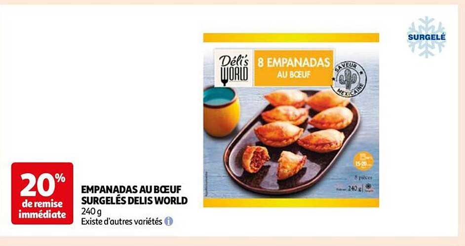 empanadas au bœuf surgelés delis world