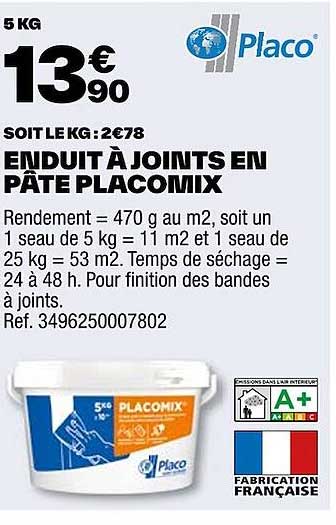 enduit à joints en pâte placomix placo
