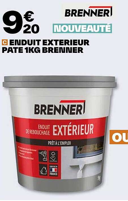 enduit exterieur pate 1kg brenner