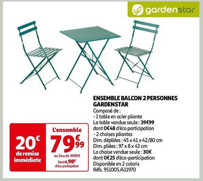 Ensemble Balcon 2 Personnes Gardenstar