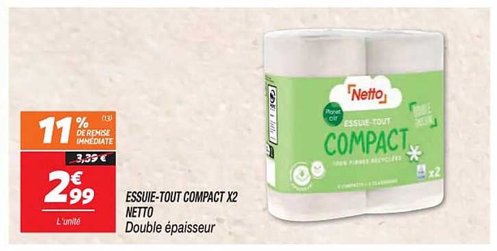 essuie-tout compact x2 netto