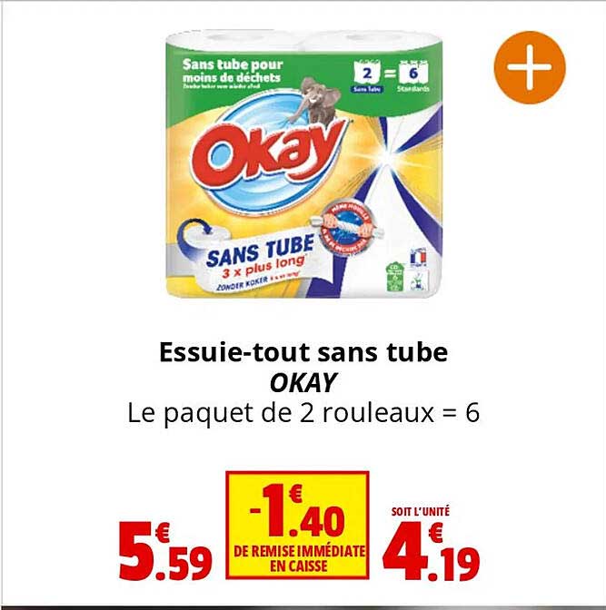 essuie-tout sans tube okay