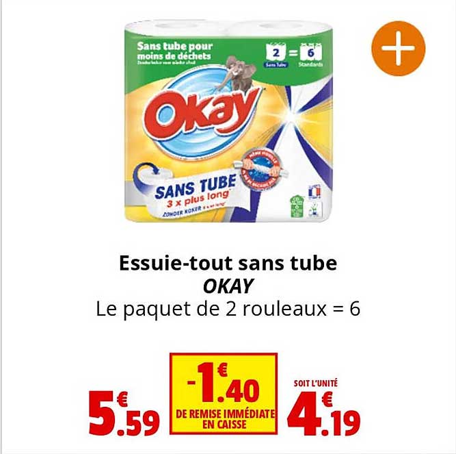 essuie-tout sans tube okay