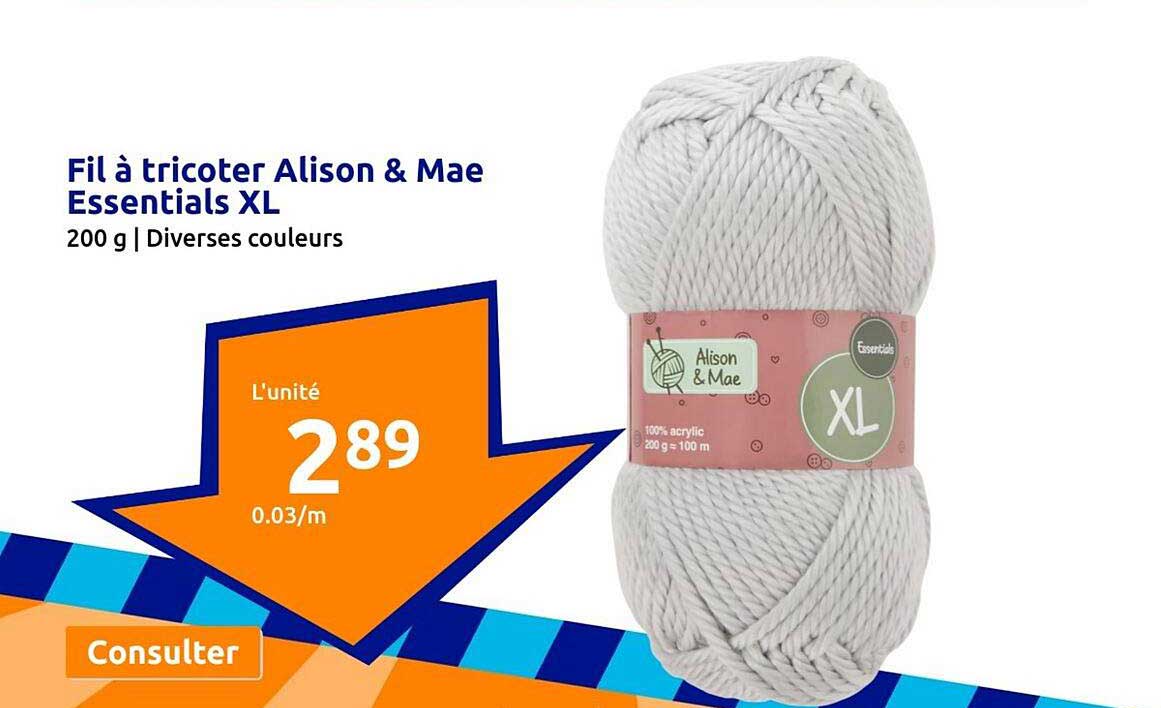 fil à tricoter alison & mae essentials xl