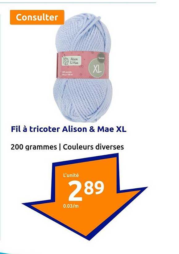 fil à tricoter alison & mae xl