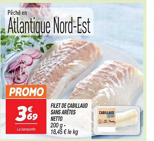 filet de cabillaud sans arêtes netto