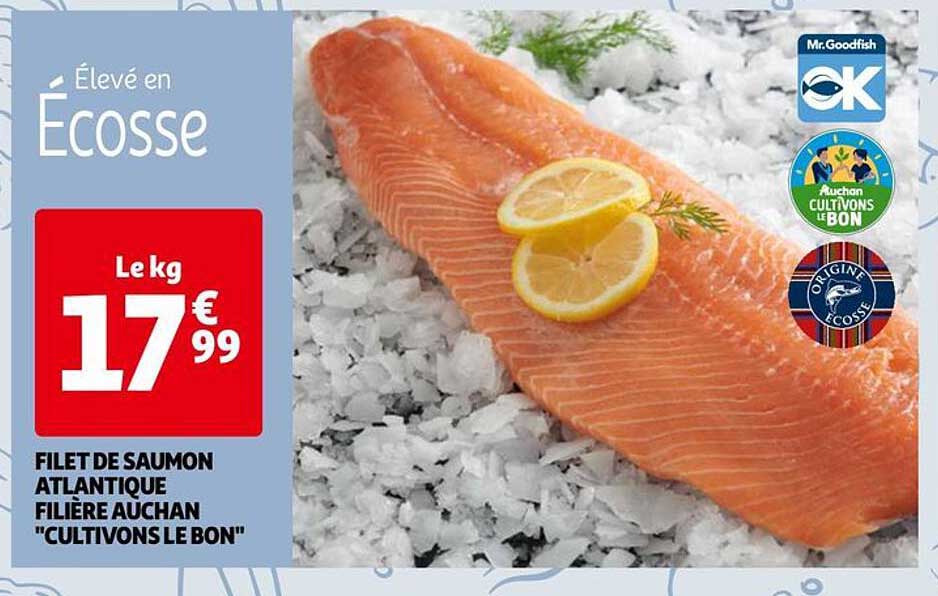 filet de saumon atlantique filière auchan "cultivons le bon"