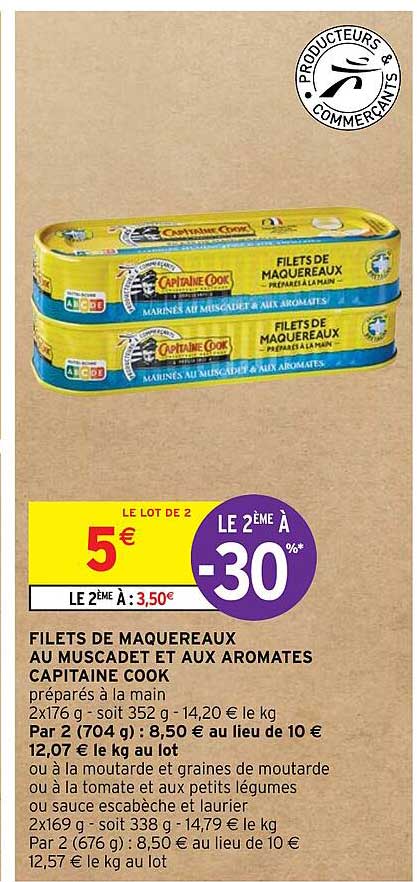 filets de maquereaux au muscadet et aux aromates capitaine cook