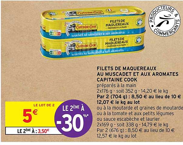 filets de maquereaux au muscadet et aux aromates capitaine cook