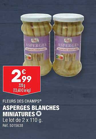 fleurs des champs asperges blanches miniatures