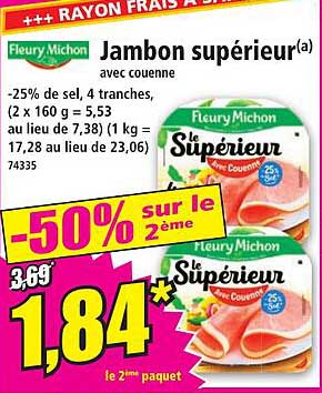 fleury michon jambon supérieur