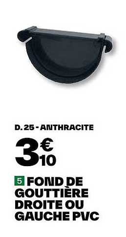 fond de gouttière droite ou gauche pvc