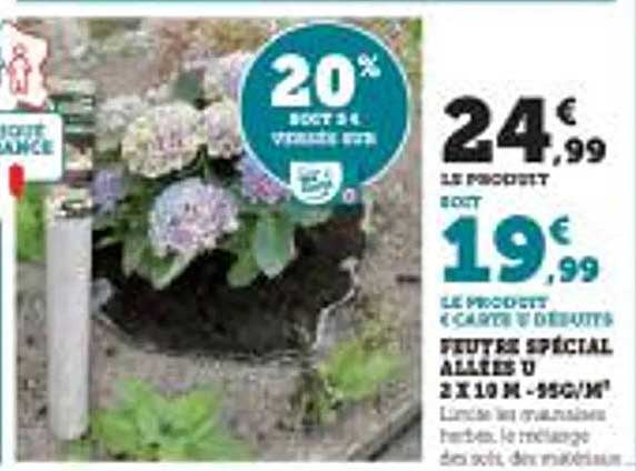 fuites spécial allées u 2 x 10 m - 55g/m²