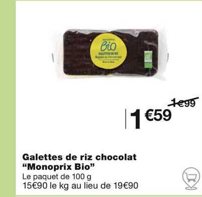 Galettes De Riz Chocolat "monoprix Bio"
