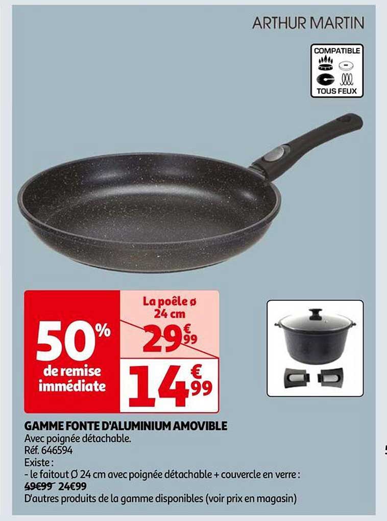 gamme fonte d'aluminium amovible arthur martin