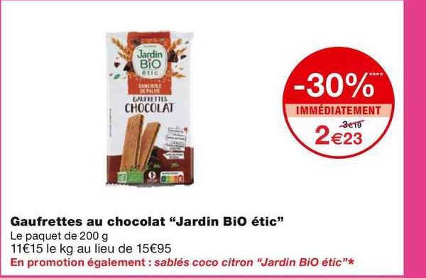 Gaufrettes Au Chocolat "jardin Bio étic"