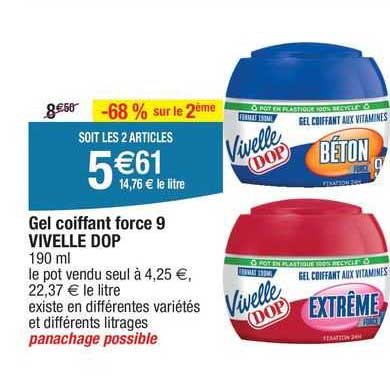 gel coiffant force 9 vivelle dop