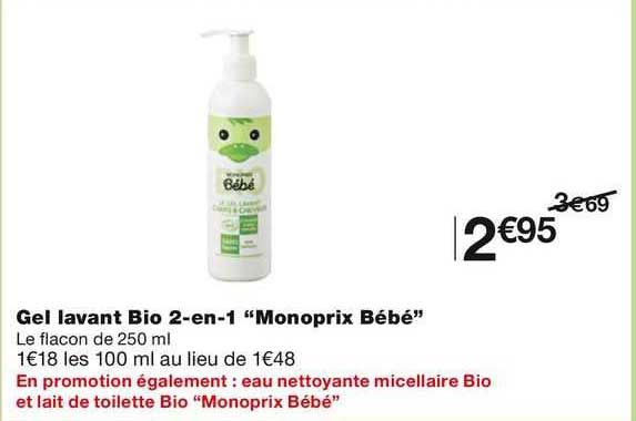 gel lavant bio 2-en-1 "monoprix bébé"