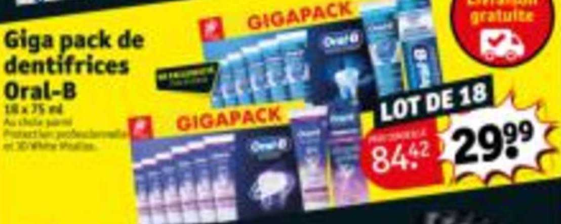 giga pack de dentifrices oral-b