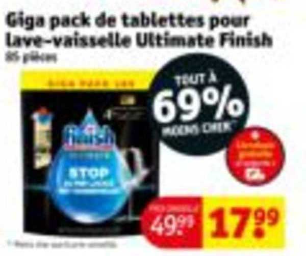 giga pack de tablettes pour lave-vaisselle ultimate finish