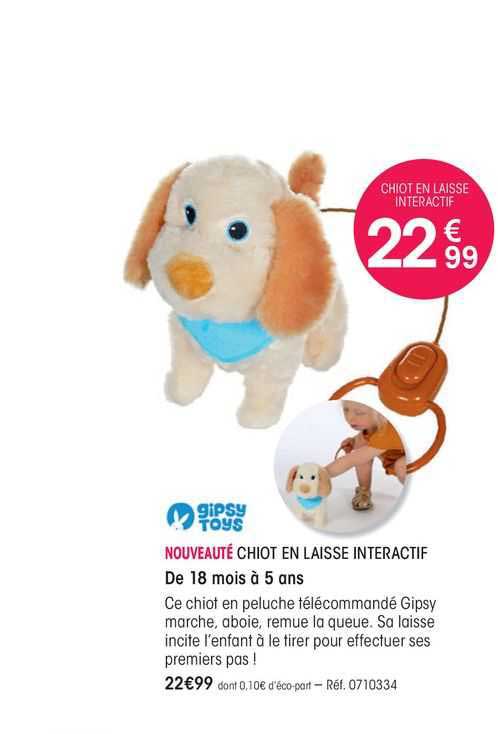 gipsy toys chiot en laisse interactif