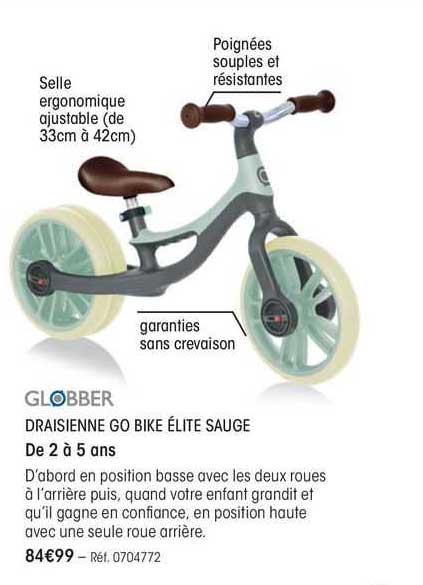 globber draisienne go bike élite sauge