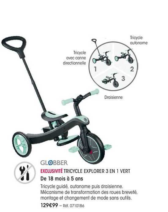 globber tricycle explorer 3 en 1 vert