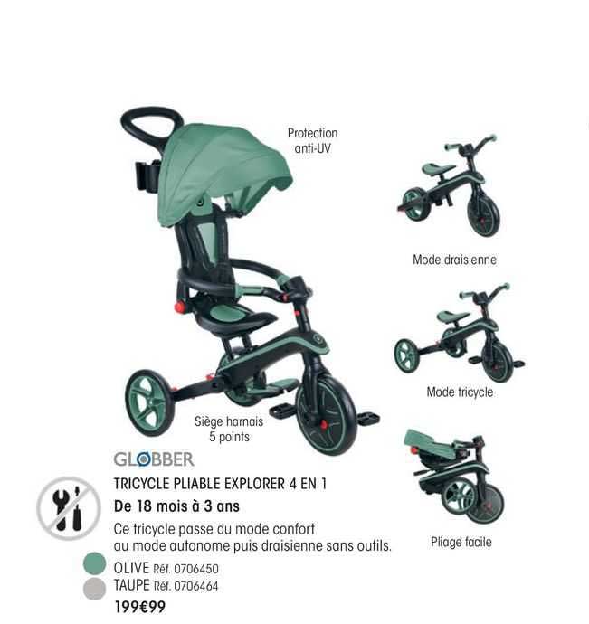 globber tricycle pliable explorer 4 en 1