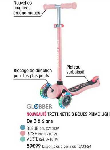 globber trottinette 3 roues primo light