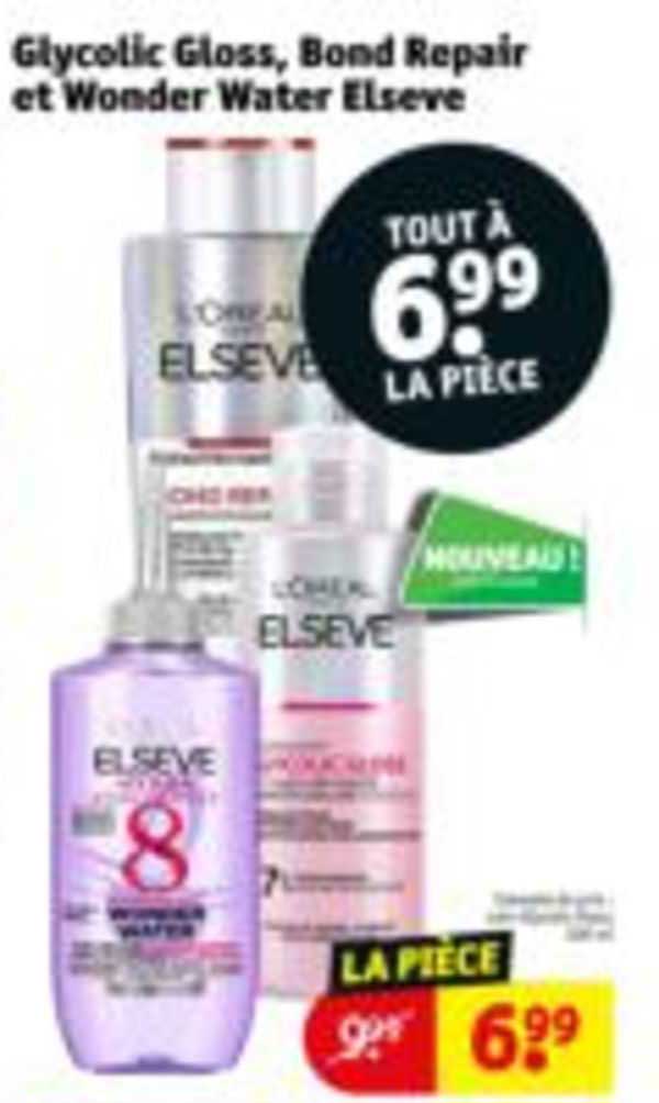 glycolk gloss, bond repair et wonder water elseve