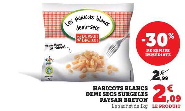 haricots blancs demi secs surgelés paysan breton