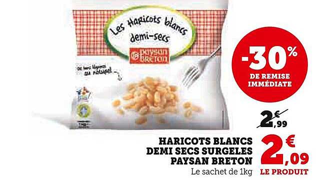 haricots blancs demi secs surgelés paysan breton