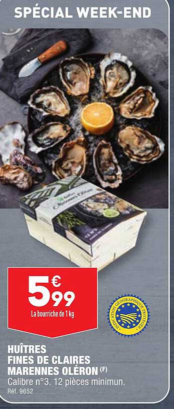 huîtres fines de claires marennes oléron