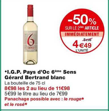 i.g.p. pays d'oc 6ème sens gérard bertrand blanc