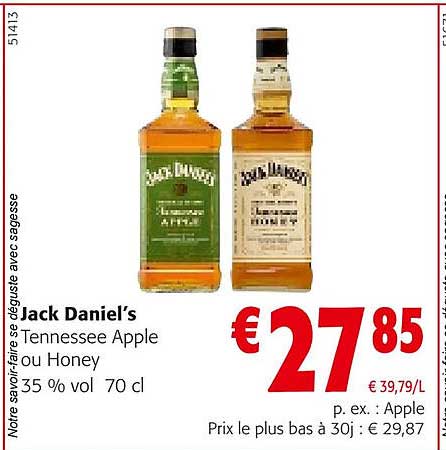 jack daniel's tennessee apple ou honey