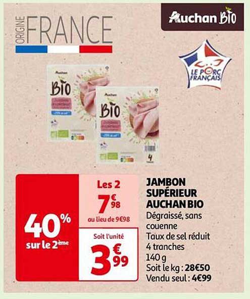Jambon Supérieur Auchan Bio