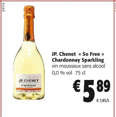 Jp Chenet «so Free» Chardonnay Sparkling Vin Mousseux Sans Aclool 0,0% Vol