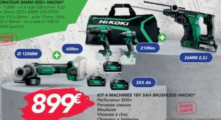 kit 4 machines 18 v 5 ah brushless hikoki