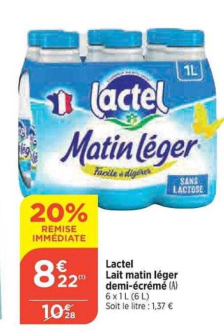 lactel lait matin léger demi-écrémé