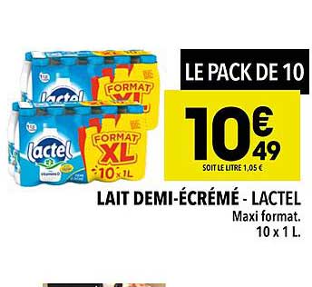 lait demi-écrémé - lactel