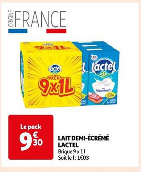 lait demi-écrémé lactel