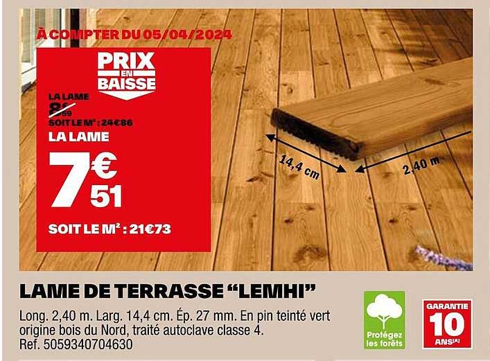 lame de terrasse "lemhi"